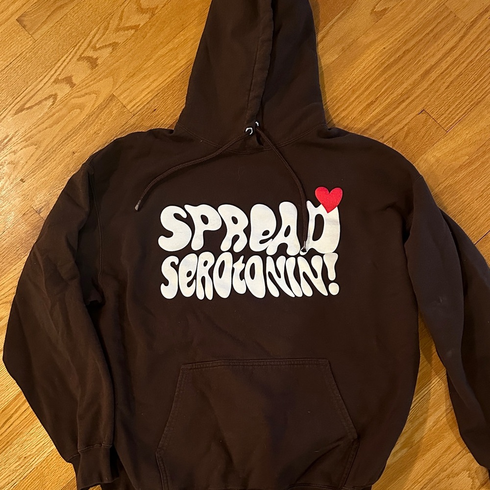 Chocolate Brown 'Spread Serotonin' Hoodie